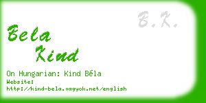 bela kind business card